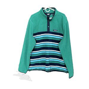 Men's Lands End XL Long Sleeve Pullover Quarter Snap Up Monk Neck Fleece Feeling